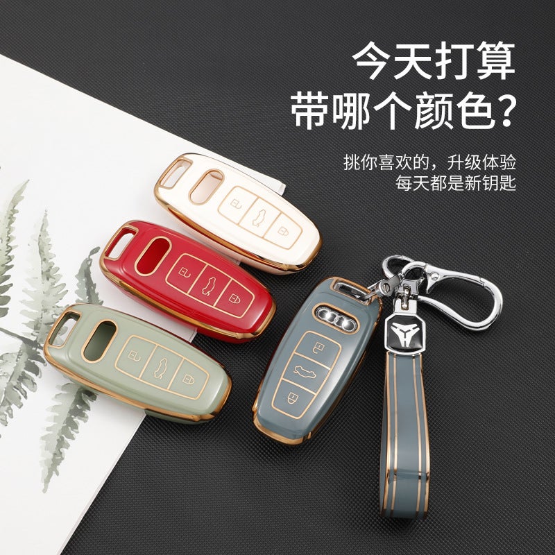 Key Case Suitable For Old Audi Q5A7A4La5 Smart Key Shell Cover For Men And Women With Buckle Tpu Material - Image 2