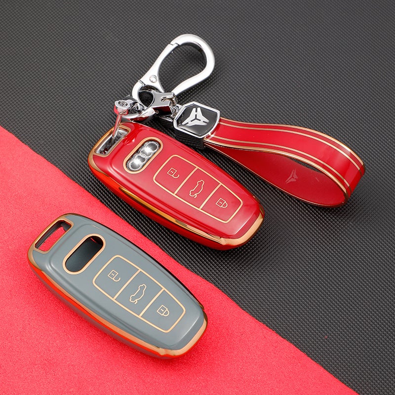 Key Case Suitable For Old Audi Q5A7A4La5 Smart Key Shell Cover For Men And Women With Buckle Tpu Material - Image 3