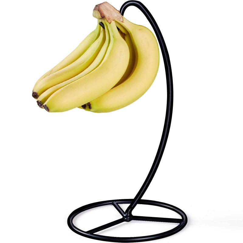 EGMEHOAD EGMEHOAD Banana Holder Stand Banana Hanger Stand Black Metal Bananas Tree Hanger to Keep Bananas Fresh for 15LB 