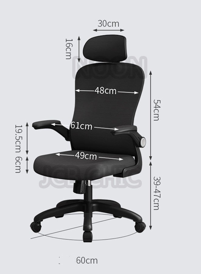 JCB CHIC Ergonomic Office Chair with 3D Adjustable Armrests, Adjustable Lumbar Support High Back for Computer Chair, Big and Tall Mesh Office Chair, Home Office Desk Chairs Black D2 - Image 2