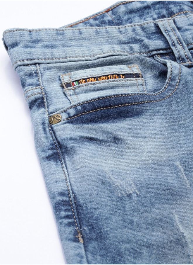 The Indian Garage Co Men Slim Fit Placement Print Mid-Rise Stretchable Jeans  - Image 4