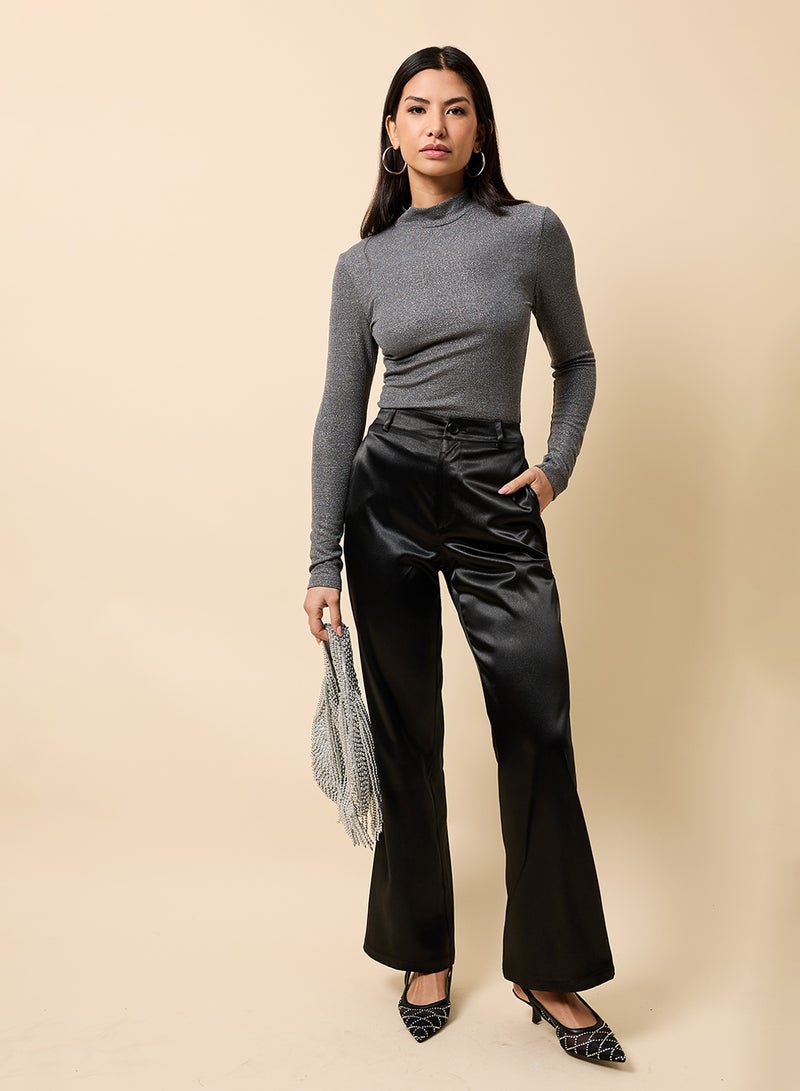 Little Mistress High Neck Long Sleeve Top - Image 4