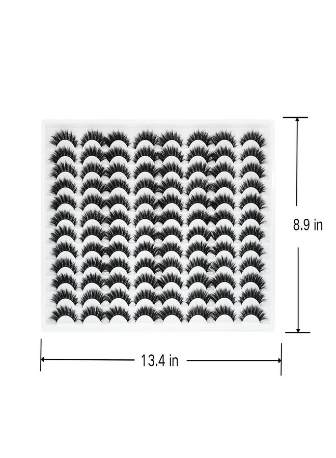 Azenlo False Eyelashes 48 Pairs Faux Mink Lashes 10-18mm Wispy Lashes 3D Fluffy Cat Eye Lashes Pack Bulk Wholesale Strip Long Lashes(style 48-036) - Image 3