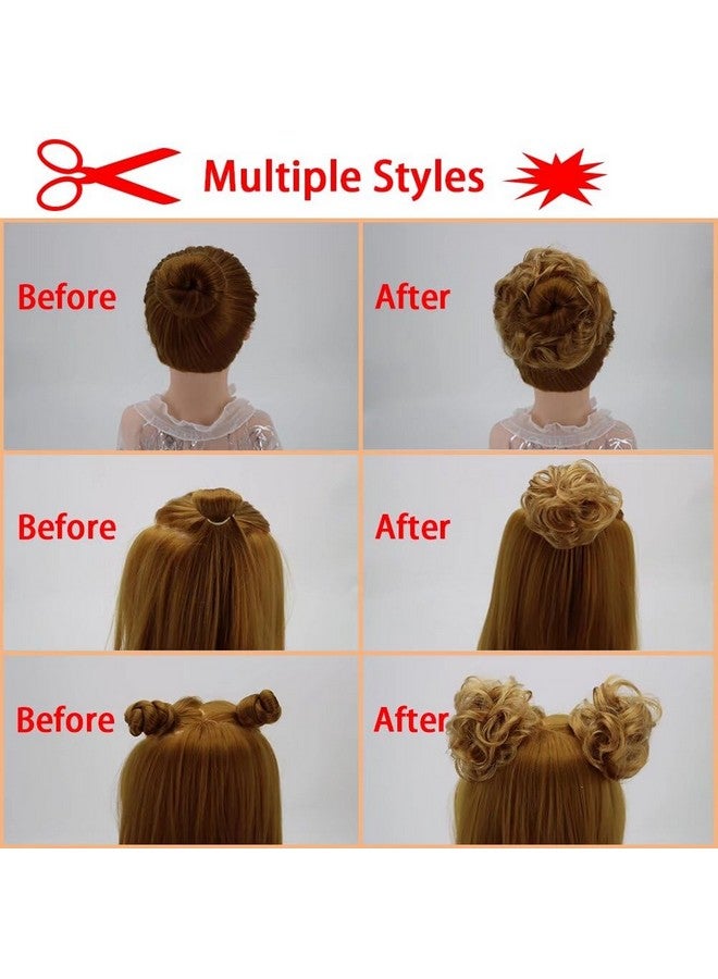 iLUU 2Pcspack Orange Red Hair Bun Extensions Wavy Curly Messy Synthetic Chignon Hairpiece Easy Bun Hair Pieces For Women Hair Updos For Women Girl 119B Orange Red Copper Red - Image 5