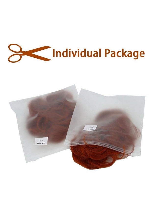 iLUU 2Pcspack Orange Red Hair Bun Extensions Wavy Curly Messy Synthetic Chignon Hairpiece Easy Bun Hair Pieces For Women Hair Updos For Women Girl 119B Orange Red Copper Red - Image 4