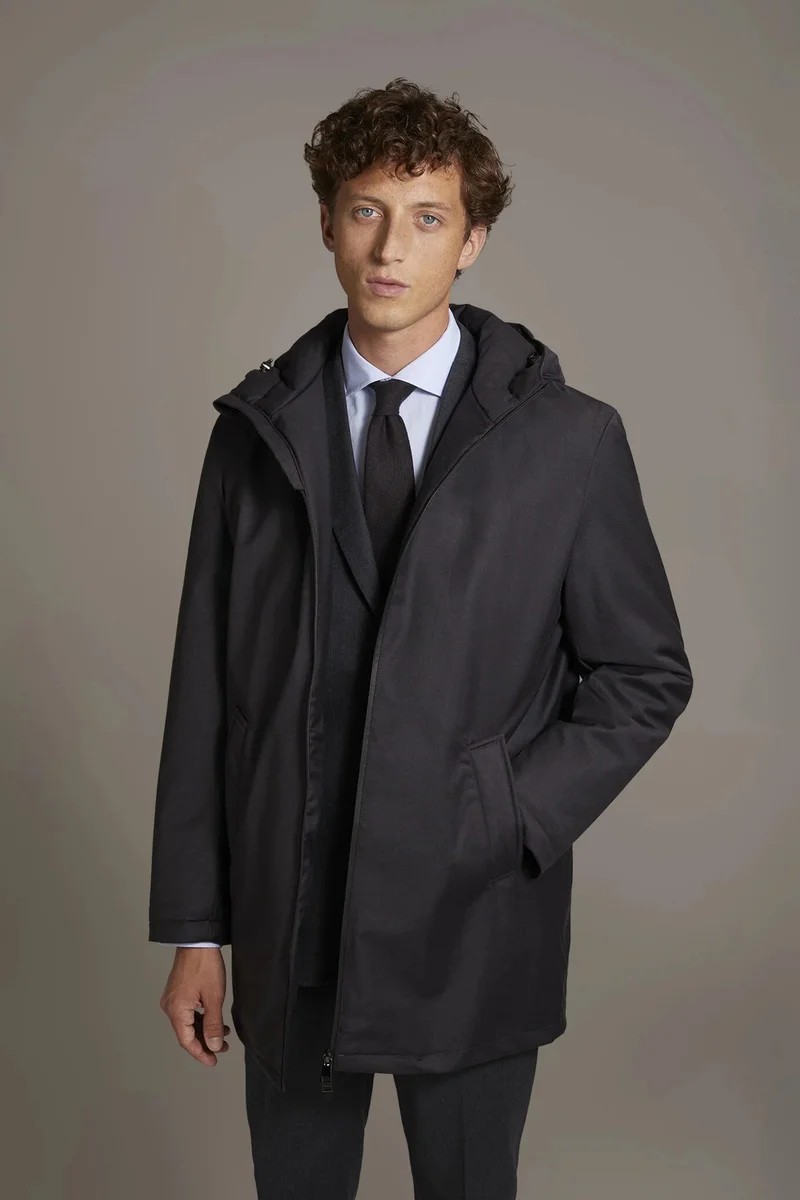 Coated parka - DK Blue