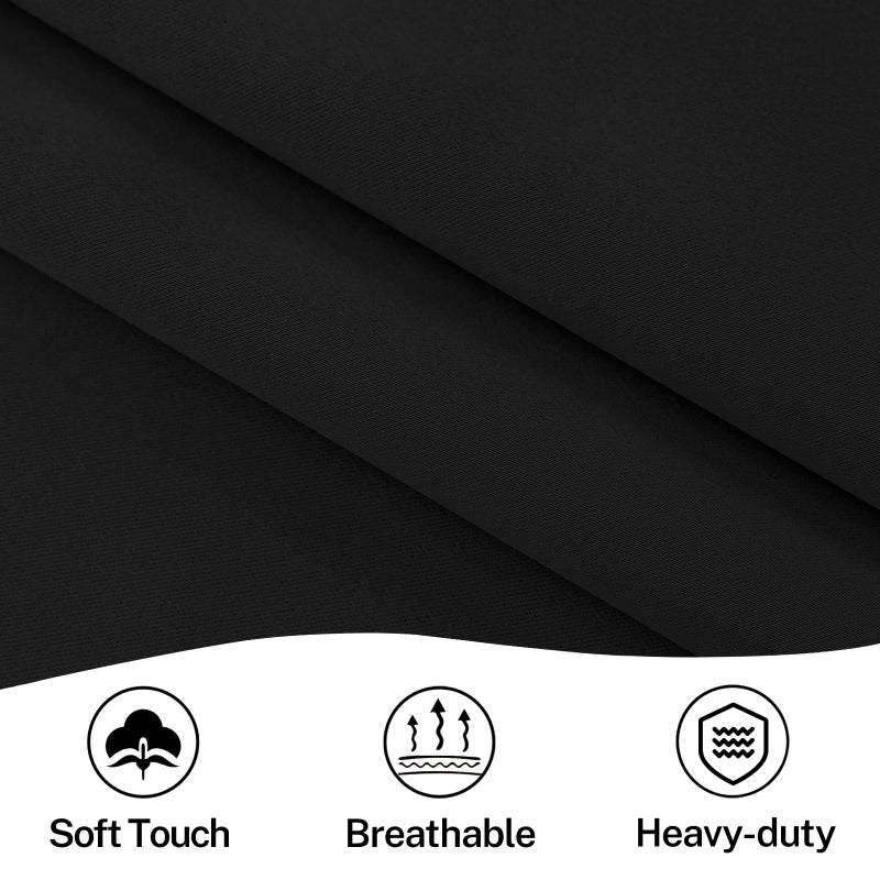 Vatge Blackout Door Panel Curtain - Self Adhesive Curtains with Tieback for Front and French Doors, 1 Panel, W25 x L72, Black - Image 5