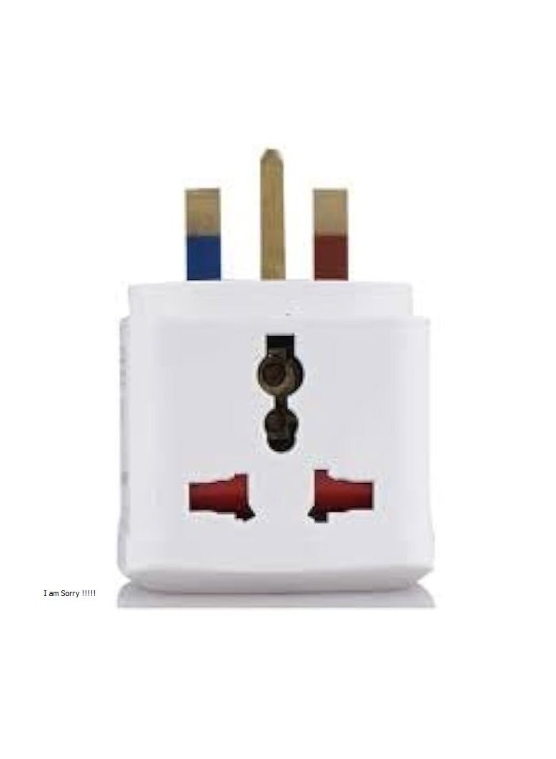 erorex Universal Travel Adapter - 3 Pin Multi Plug Extension Socket for Moblie and Laptop Charger, 3Way Multiplug Power Adapter, Travel and Home Use Plug (White)  - Image 2