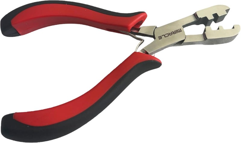 أدوات سحق الروابط من MIRACLE لتمديدات الشعر بالكيراتين، كماشة مسبقة الربط، أداة تصفيف الشعر بحلقة 55 بوصة بشكل U مزدوج