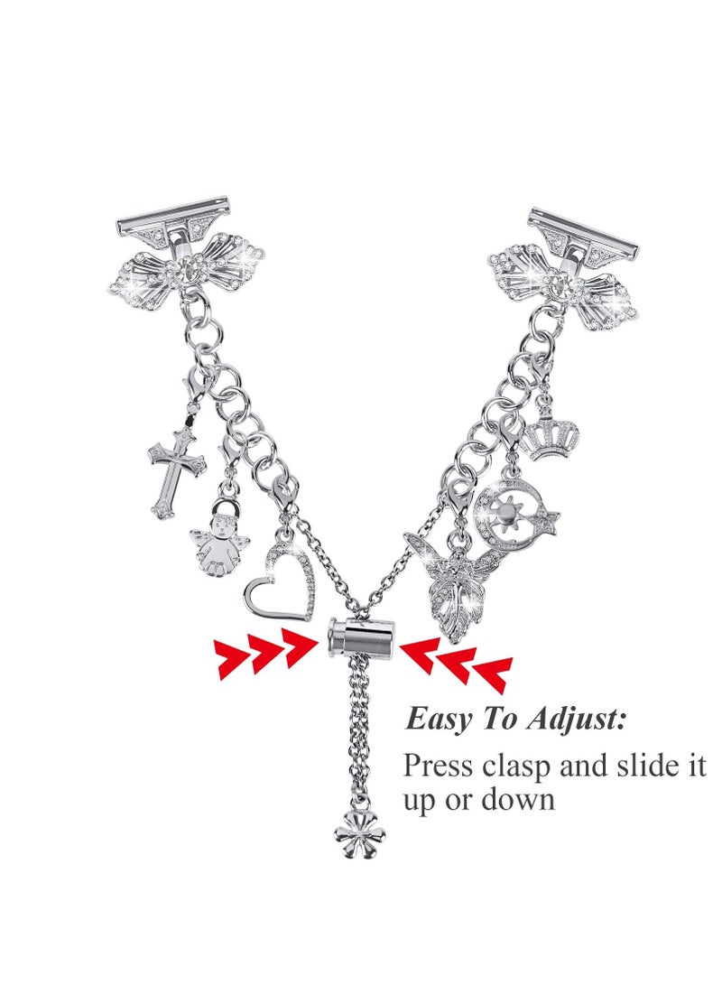 Unique Watch Band for Samsung Galaxy Watch 45 Active 2 40mm 44mm Band Watch 5 Pro 45mm Watch 4 Classic 42mm 46mm, Diamond Bracelet Charms Individuality Jewelry Metal Strap - Image 5