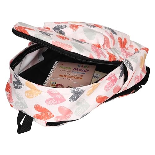 MELVIS 20L Backpack School Bag For Travel With Bottle Compartment | Trendy Water Resistant High Storage Bag For Men & Women | Boys & Girls Laptop Printed Backpack For College Gift (Cream Flower) - Image 5
