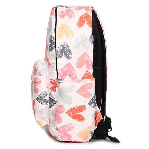 MELVIS 20L Backpack School Bag For Travel With Bottle Compartment | Trendy Water Resistant High Storage Bag For Men & Women | Boys & Girls Laptop Printed Backpack For College Gift (Cream Flower) - Image 3