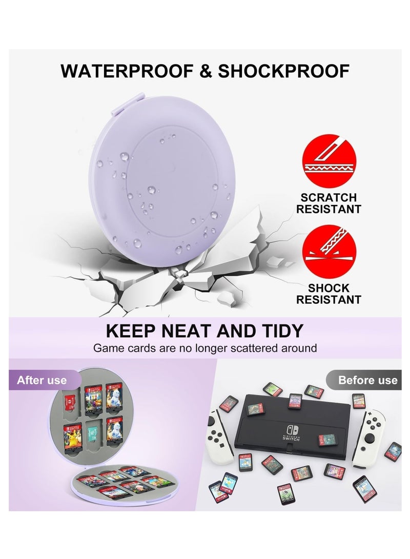 Zikra Game Card Case for Nintendo Switch/Switch Lite/OLED, Switch Game Holder Storage Card, Portable Cartridge Case, with 16 Game Card Slots and 16 Micro SD Card Slots, Hard Shell, Silicone Lining, Purple - Image 2