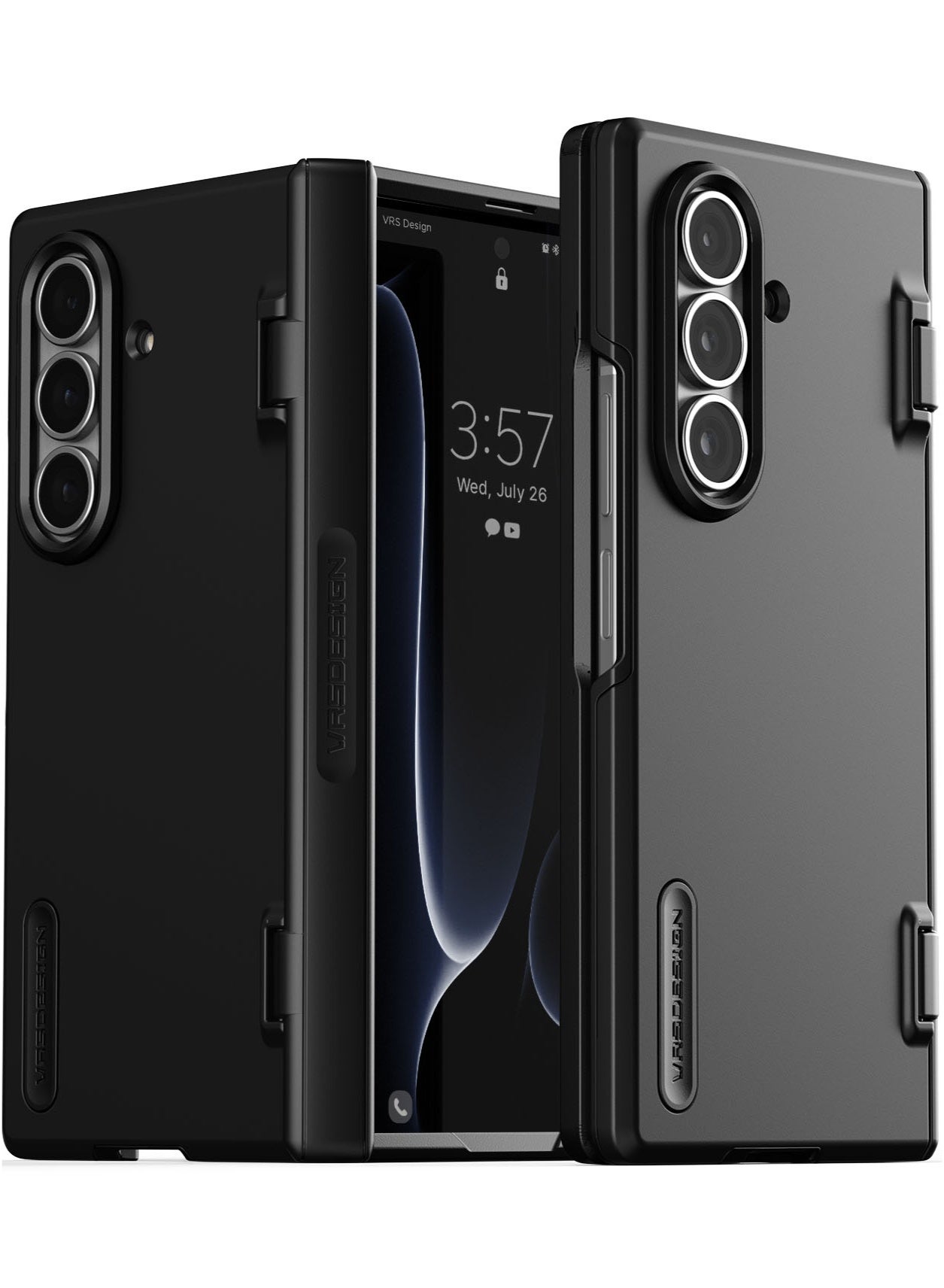 VRS Design Terra Guard Modern Samsung Galaxy Z Fold 8 Ultra Case Cover [MagSafe Compatible] with Flex Hinge Protection - Black