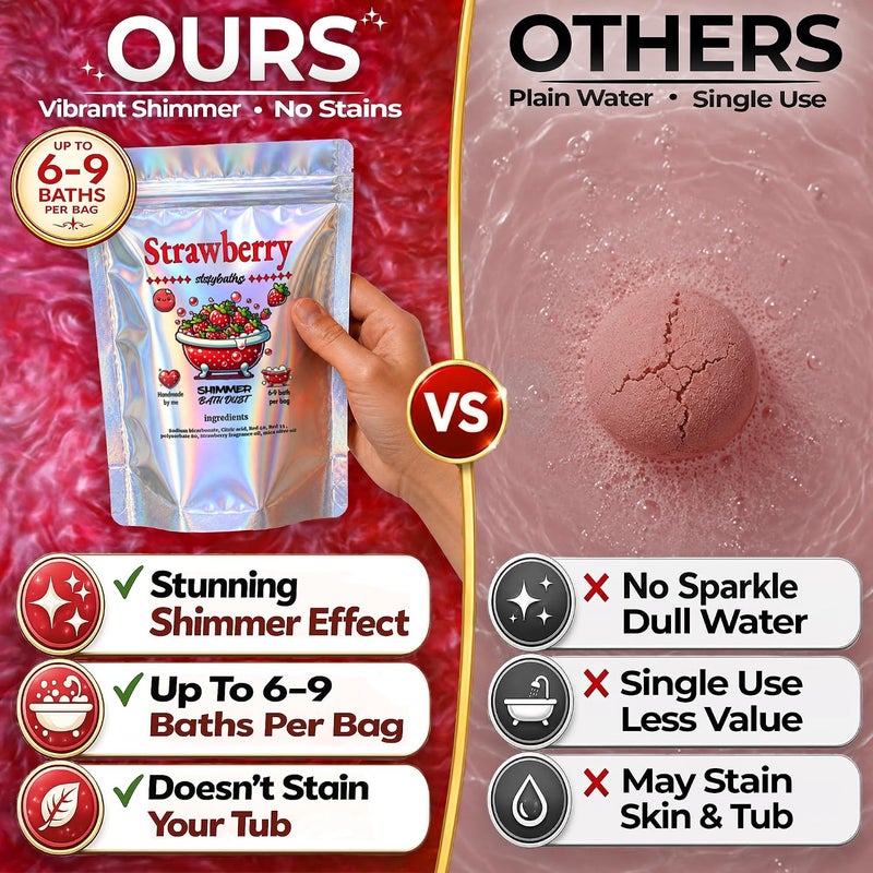 Room to room portable Shimmer Bath Bomb (Red, Large) Market popular practical build - Image 3