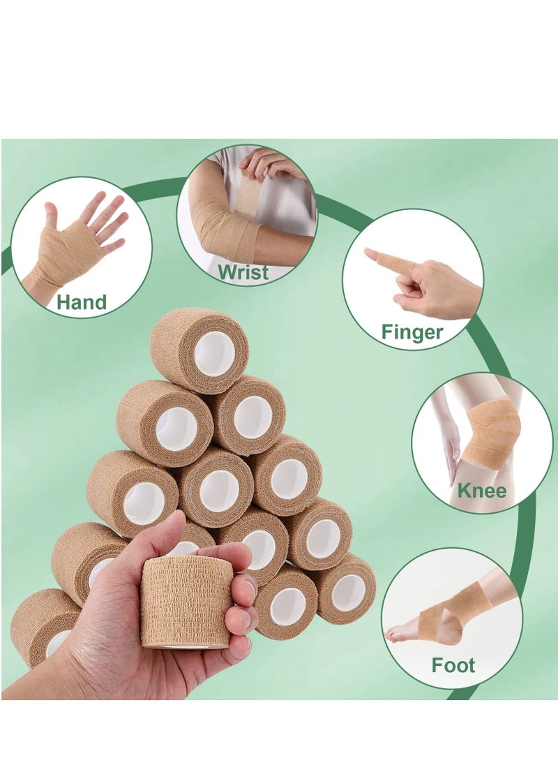 Sweet seven 12 Pack Self Adhesive Bandage Wrap Cohesive and Breathable Athletic Tape for Sports - Ideal for Wrist, and Knee - Non-Woven Cohesive Wrap - Self-Adherent Vet Wrap - Elastic Bandage Wrap  - Image 5