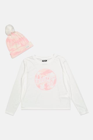 Kids Girl 2 Piece Graphic Printed  Top With Beanie, White - pzsku/Z92F2B1B96575807C65C8Z/45/1747056951/f15e04b9-9b60-4158-926f-5f6642850a57