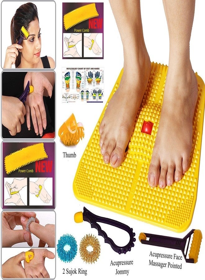 Maxmi4U Acupressure Mat With Magnets, Pyramids For Pain Relief And Total Health Care Products Combo Useful For Heel Pain - Knee Pain - Leg Pain - Sciatica - Cramps - Migraine - Tonsils - Depression - Image 1