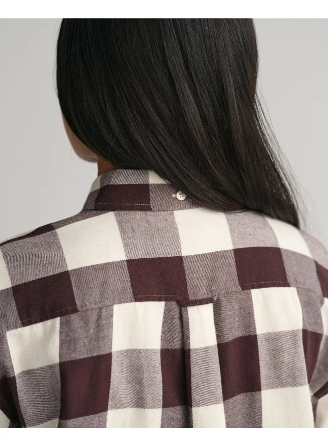 غانت Gant Teen Girls Relaxed Fit Checked Shirt