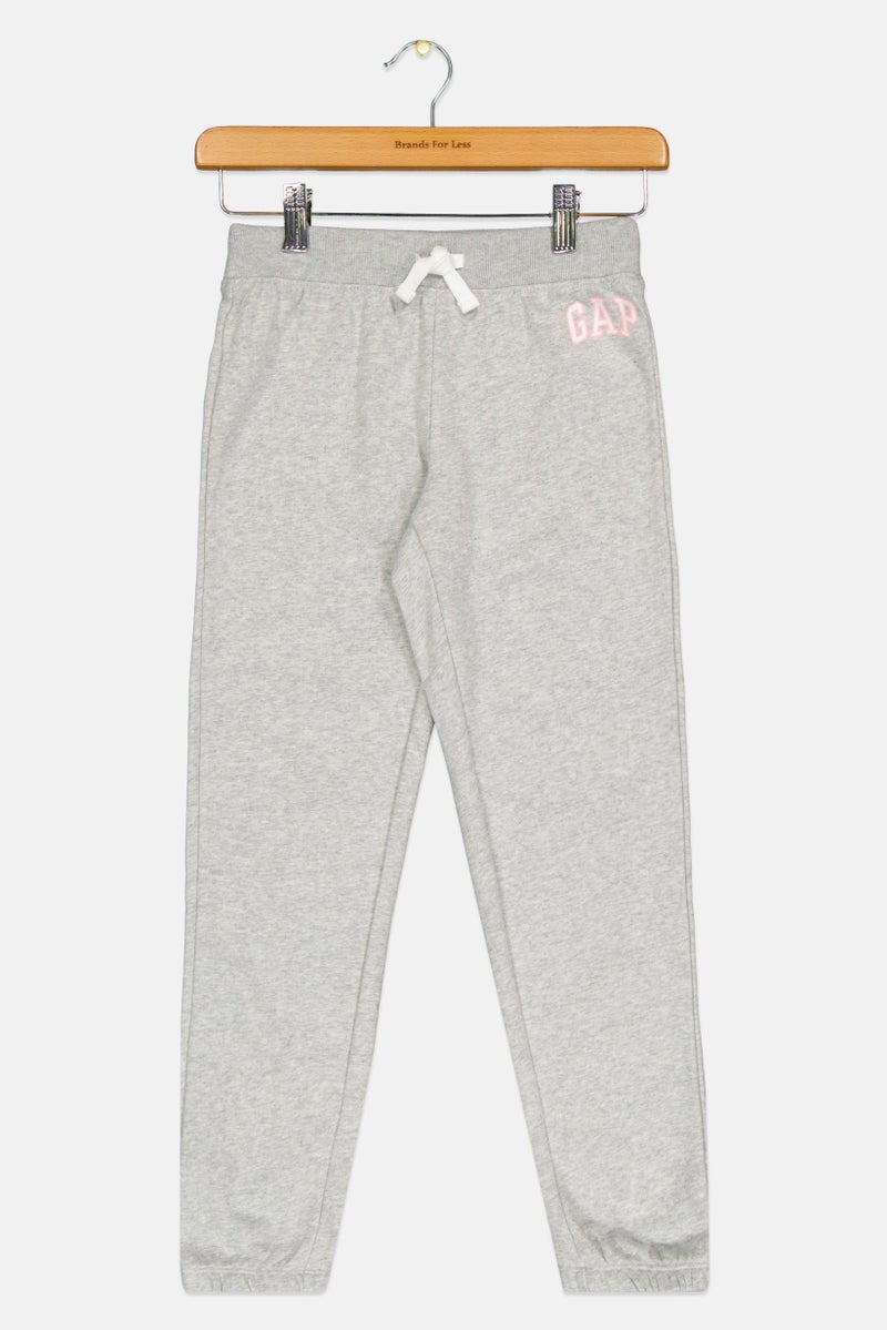 GAP Kids Girl Brand Logo Drawstring Pants, Grey  - Image 1