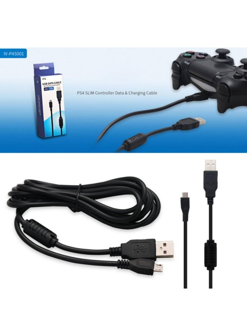 DOBE 2 in 1 Charging Data Cable Micro USB Line Charger Cord for PS4 Slim PS4 S PlayStation 4 Controller Host and Handle  - Image 1