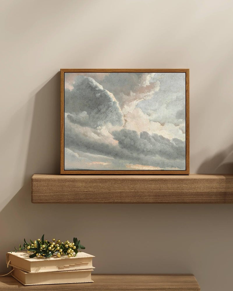 InSimSea InSimSea Framed Canvas Wall Art Vintage Decor  Study of Clouds Oil Painting Wall Prints  Home Decor Wall Art for Farmhouse Office Bathroom Decor  9""x11""  - Image 2