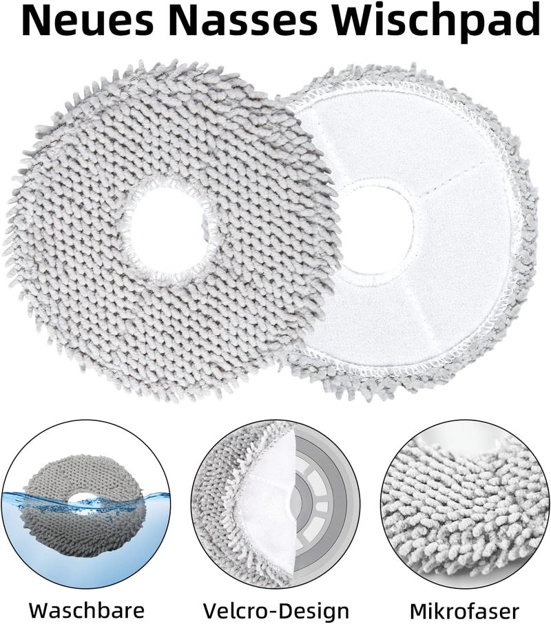 Alloytool Pack of 18 Accessories for Dreame L10s / L10 Ultra / L10 Prime / L10s Pro Gen3 Robot Vacuum Cleaner with 1 Main Brush 6 Mopping Cloths 4 Filters 6 Side Brushes 1 Cleaning Brush Compact trendy practical build - Image 4