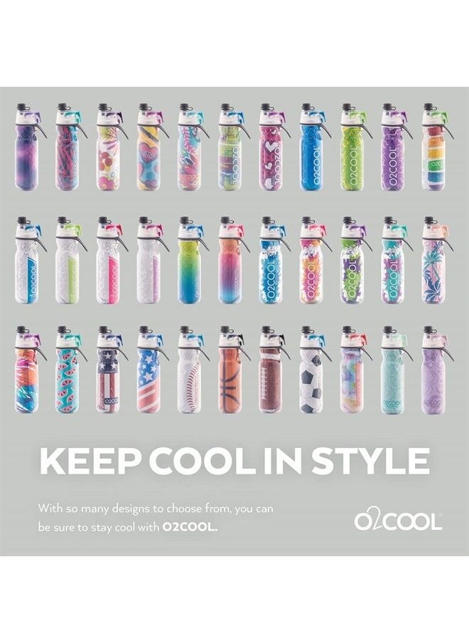O2COOL Mist 'N Sip Misting Water Bottle 2-in-1 Mist And Sip Function With No Leak Pull Top Spout Sports Water Bottle Reusable Water Bottle - 20 oz (Soccer)  - Image 3