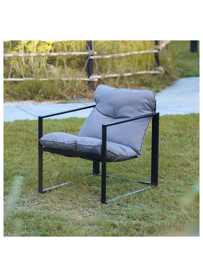 73Hours Terry 4 Seater Outdoor Sofa Set Steel Frame Garden Furniture Modern Design Lounge Sofa Sets 4 Pieces Outdoor Seating Table And Chairs Set For Patio Balcony Lawn Yard Grey - Image 5