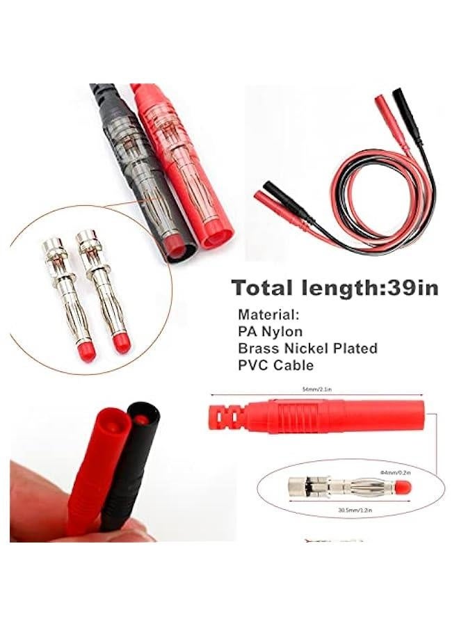 Multimeter Extended Test Leads,4mm Banana Plug Connectors Meter Leads Wires for Multi Meter Testing Cables（3.3ft）… - Image 3