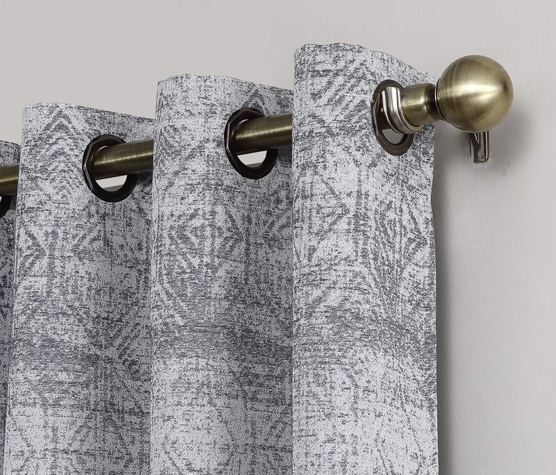 Sun Zero - 51948 Darren Distressed Woven Jacquard Blackout Grommet Curtain Panel, 50" x 63" - Image 2