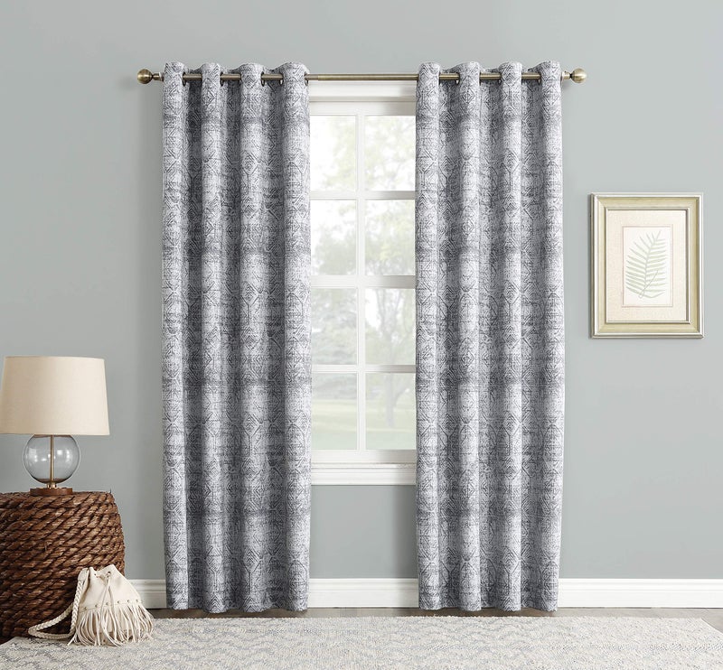 Sun Zero - 51948 Darren Distressed Woven Jacquard Blackout Grommet Curtain Panel, 50" x 63" - Image 5