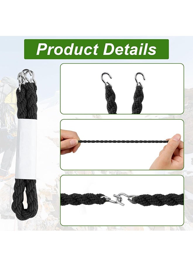 Wffo 8PCS Military Boot Straps, Elastic Boot Bands Blousing Garter Straps Outdoor Legging Rope with Metal Hook for Pants Men and Women Outdoor Hiking Military (Black/Green) - Image 4