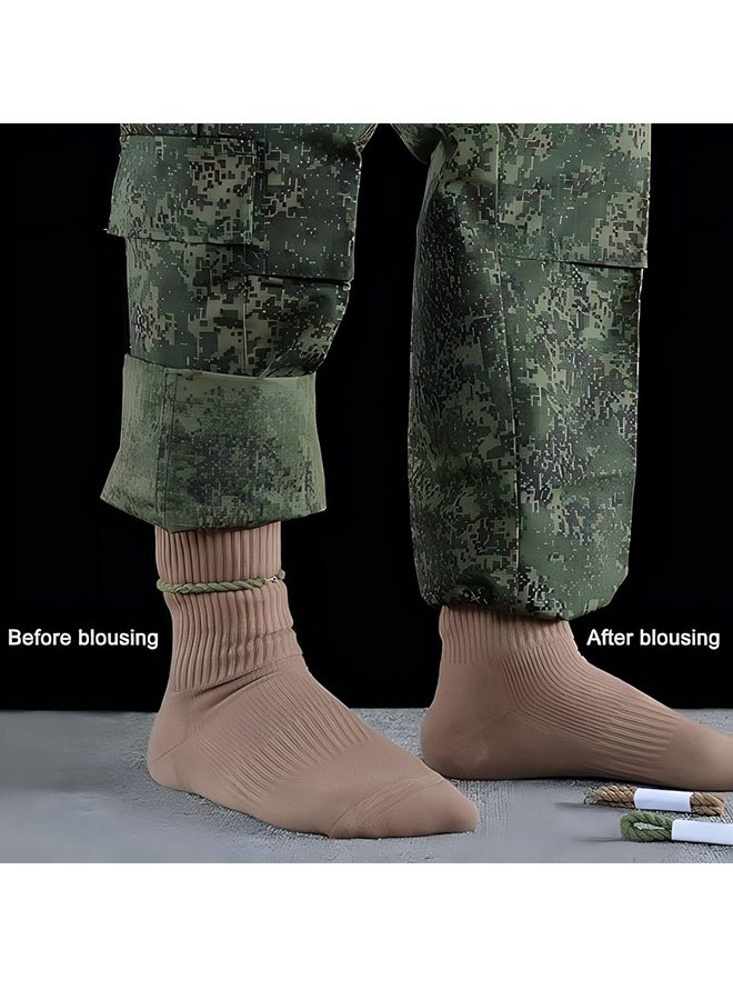 Wffo 8PCS Military Boot Straps, Elastic Boot Bands Blousing Garter Straps Outdoor Legging Rope with Metal Hook for Pants Men and Women Outdoor Hiking Military (Black/Green) - Image 3