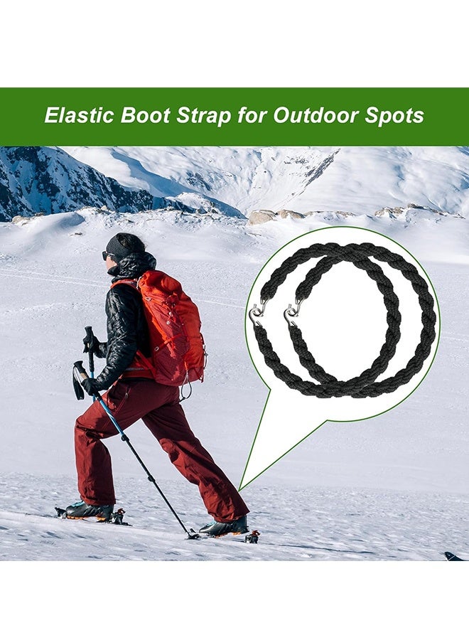Wffo 8PCS Military Boot Straps, Elastic Boot Bands Blousing Garter Straps Outdoor Legging Rope with Metal Hook for Pants Men and Women Outdoor Hiking Military (Black/Green) - Image 5