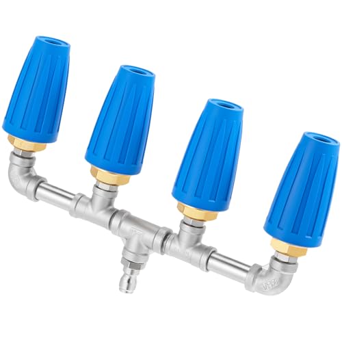 Otoolling 4in1 Turbo Nozzle Pressure Washer 4000 PSI 360 Rotating Turbo Nozzle with 14 Quick Connector 25 Orifice Quadruple Tips - Image 1