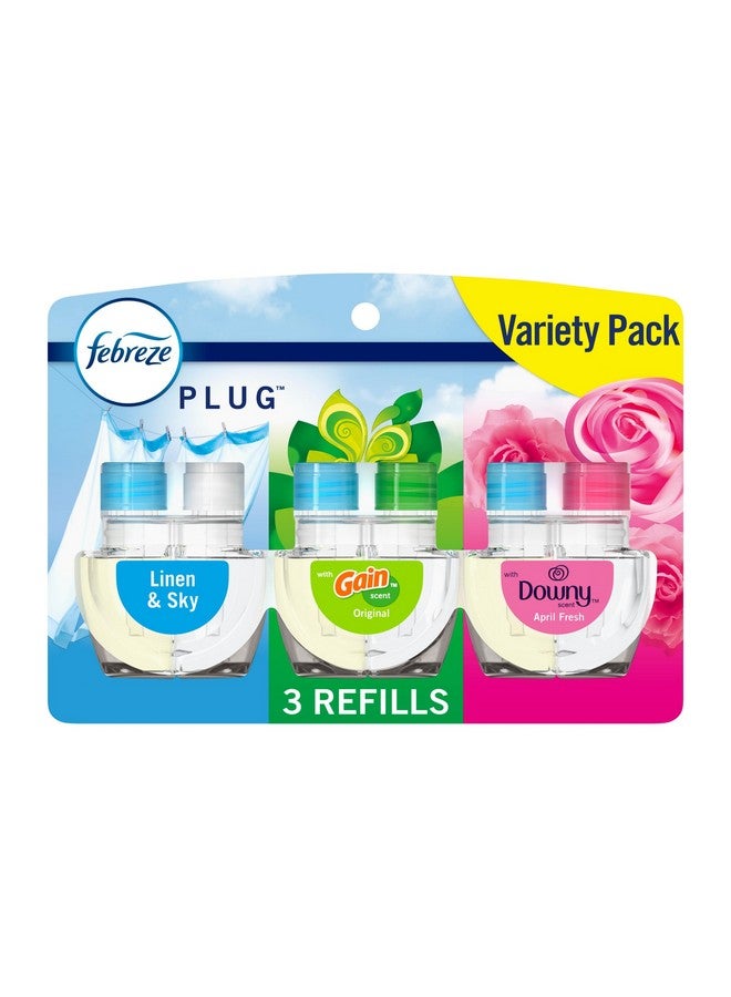 febreze معطر هواء فيبريز لمكافحة الروائح، داوني أبريل فريش، غين أوريجينال، لينين و سكاي، (3) .87 أونصة سائلة زيوت تعبئة - Image 1