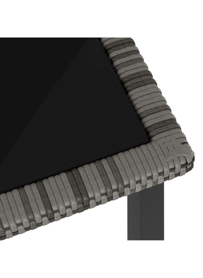 فيداكسل طاولة طعام للحديقة لون رمادي 70x70x73 سم من بولي راتان  - Image 2