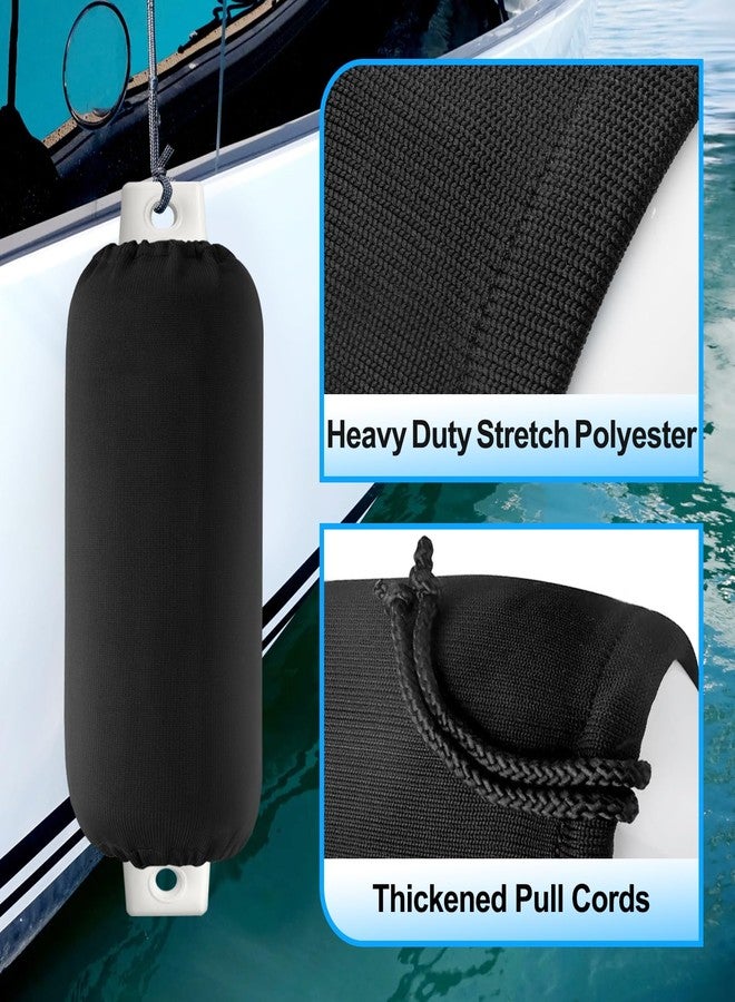 BOATPRO Boat Fender Covers, Boat Bumper Covers for Center Rope Tube Style Fenders, 2 Pack 9" x 26" Marine Fender Covers,Black (Boat Fender Not Included) - Image 3