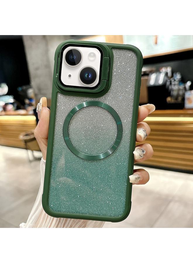 اس-توب جراب هاتف iPhone 13 من Magsafe مصنوع من مادة TPU الهجينة المصنوعة من الأكريليك بلون متدرج وحبيبات CD - Image 1