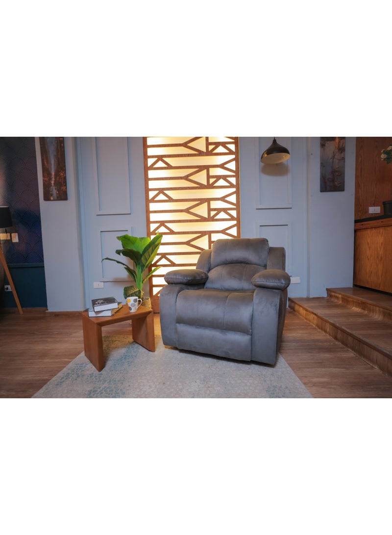 فرنتشر فاكتوري كرسي ريكلاينر روكا  2 حركة خشب بولي وود وزان احمر (رمادي ) 90x100x100 cm  - Image 1