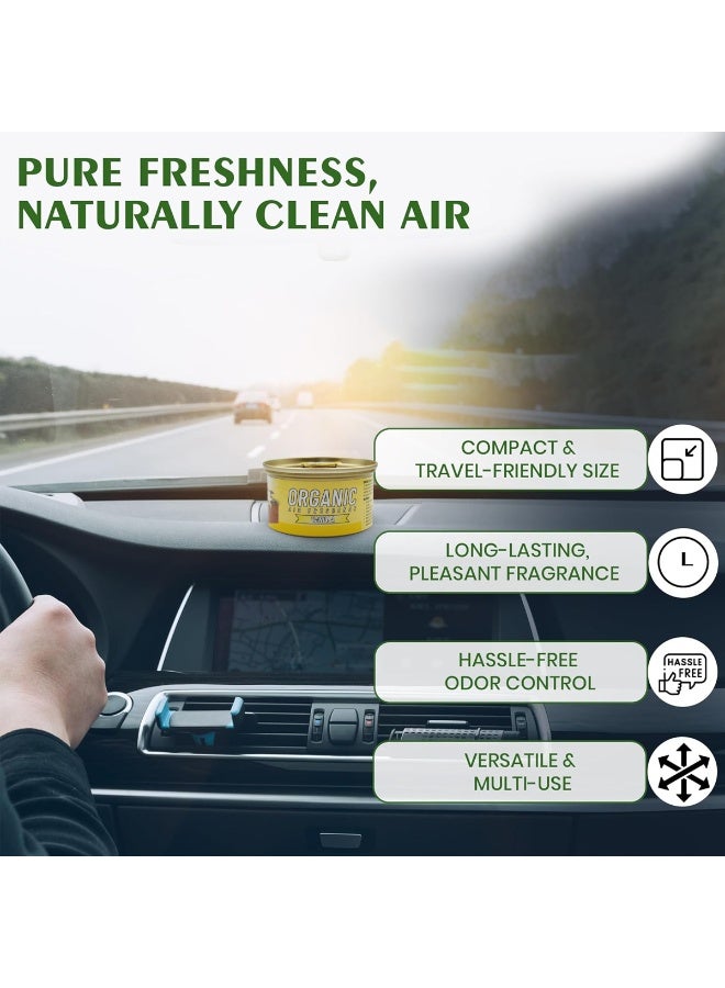X99-PRO Organic Car Air Freshener Vanilla 52g, Long-Lasting Natural Fragrance for Car, Home, Office, Closet & Washroom, Compact Leak-Proof Can with Adjustable Lid, Odor Eliminator for SUV, Sedan, Dashboard & Cup Holder Use - Image 3