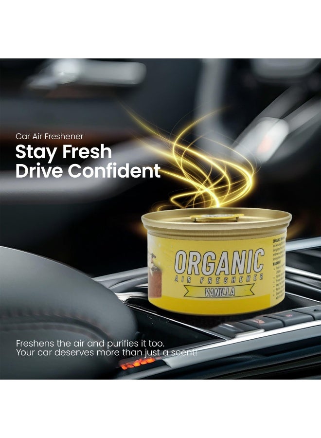 X99-PRO Organic Car Air Freshener Vanilla 52g, Long-Lasting Natural Fragrance for Car, Home, Office, Closet & Washroom, Compact Leak-Proof Can with Adjustable Lid, Odor Eliminator for SUV, Sedan, Dashboard & Cup Holder Use - Image 4
