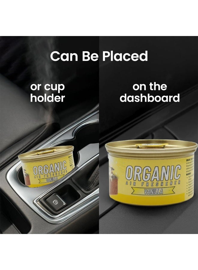 X99-PRO Organic Car Air Freshener Vanilla 52g, Long-Lasting Natural Fragrance for Car, Home, Office, Closet & Washroom, Compact Leak-Proof Can with Adjustable Lid, Odor Eliminator for SUV, Sedan, Dashboard & Cup Holder Use - Image 5