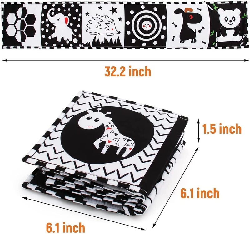 Black and White Cloth Book - BPA-Free Soft Fabric Sensory Book for Infants 0-12 Months - Image 5
