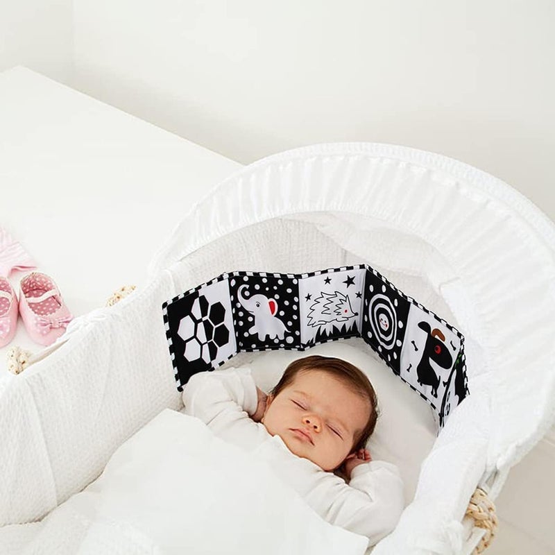 Black and White Cloth Book - BPA-Free Soft Fabric Sensory Book for Infants 0-12 Months - Image 3