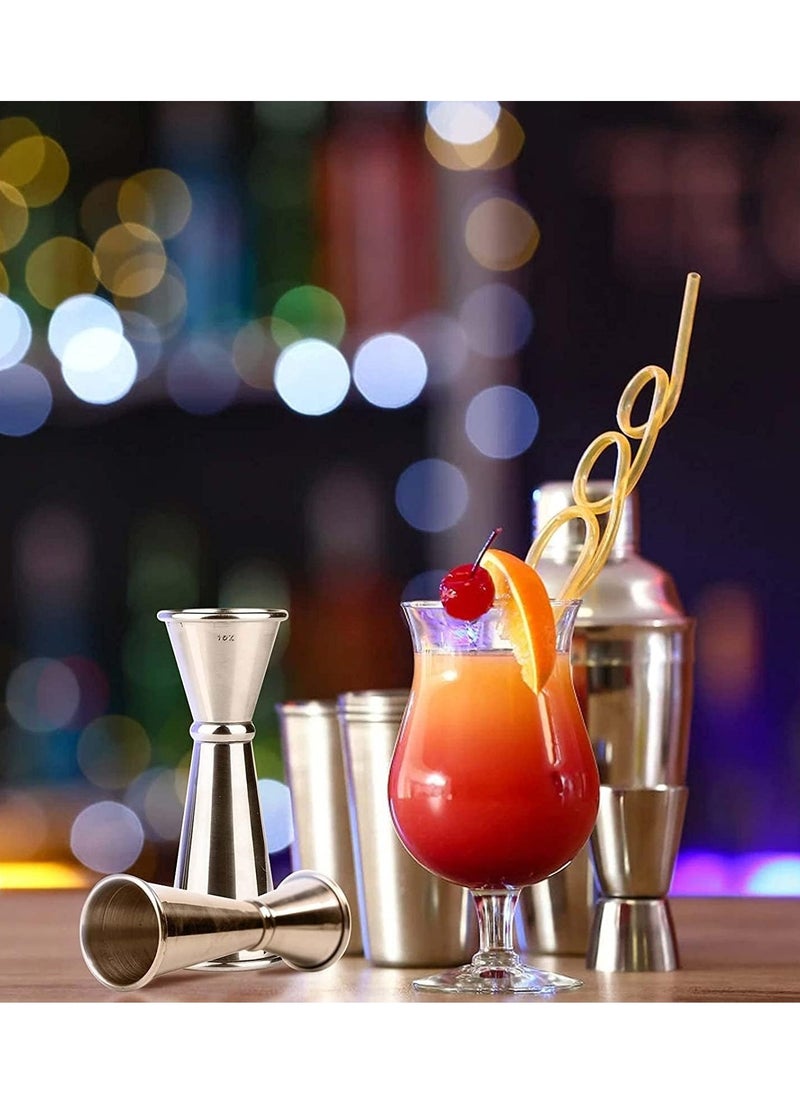 Generic - Double Jigger for Bartending Jigger 2 oz 1 oz  tail Jigger Japanese Jigger Bar Jigger  tail Measuring Jigger Liquor Measuring Jigger with Measurements Inside 2PCS - Image 1