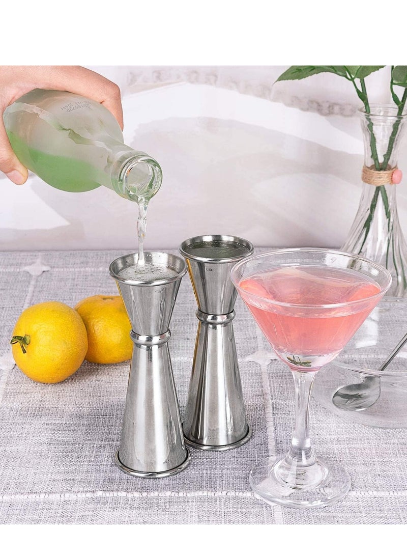 Generic - Double Jigger for Bartending Jigger 2 oz 1 oz  tail Jigger Japanese Jigger Bar Jigger  tail Measuring Jigger Liquor Measuring Jigger with Measurements Inside 2PCS - Image 1