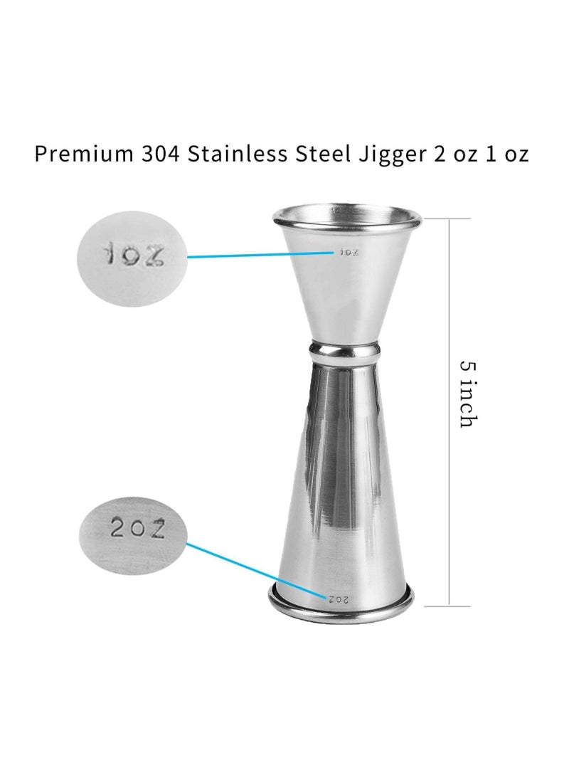 Generic - Double Jigger for Bartending Jigger 2 oz 1 oz  tail Jigger Japanese Jigger Bar Jigger  tail Measuring Jigger Liquor Measuring Jigger with Measurements Inside 2PCS - Image 1