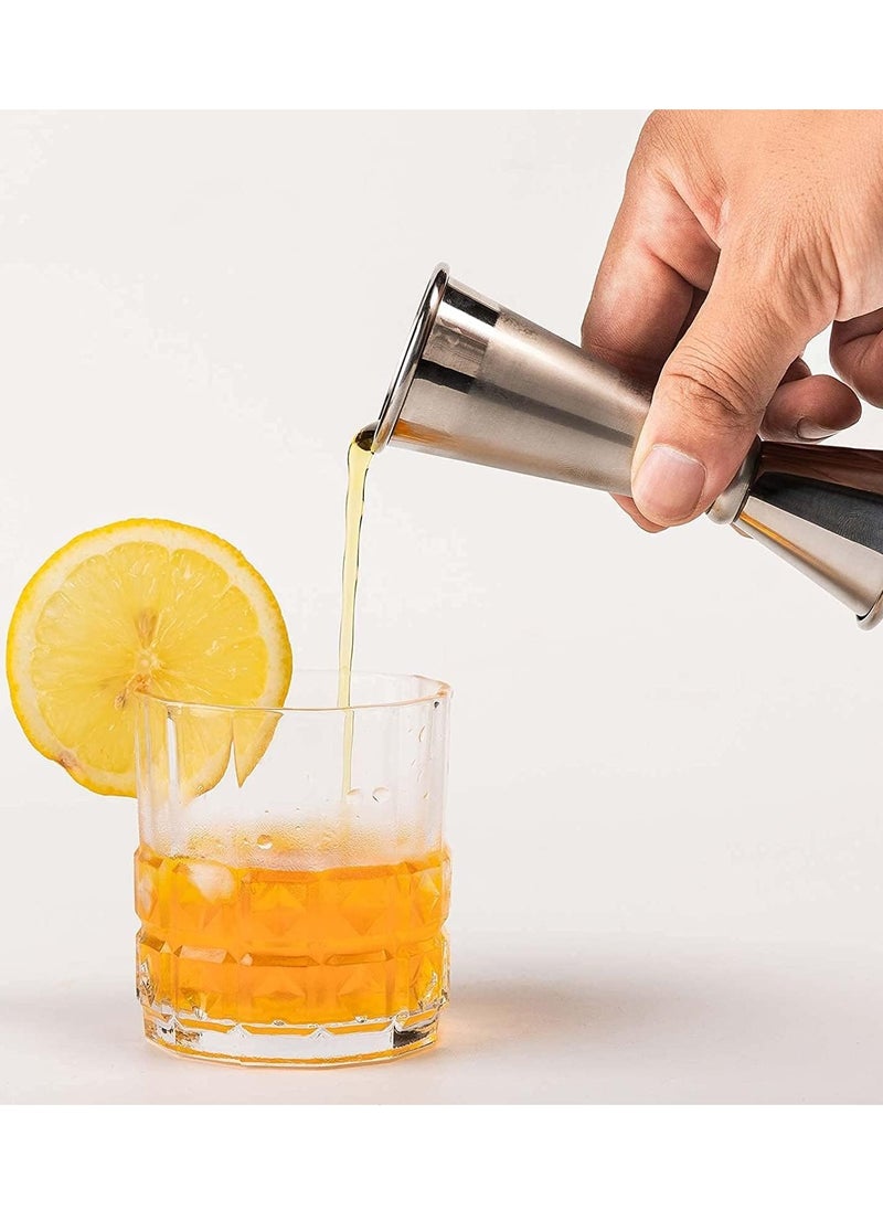 Generic - Double Jigger for Bartending Jigger 2 oz 1 oz  tail Jigger Japanese Jigger Bar Jigger  tail Measuring Jigger Liquor Measuring Jigger with Measurements Inside 2PCS - Image 1